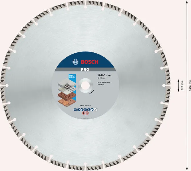 PRO Multi Material dijamantska rezna ploča, 400×20 mm 2608615072