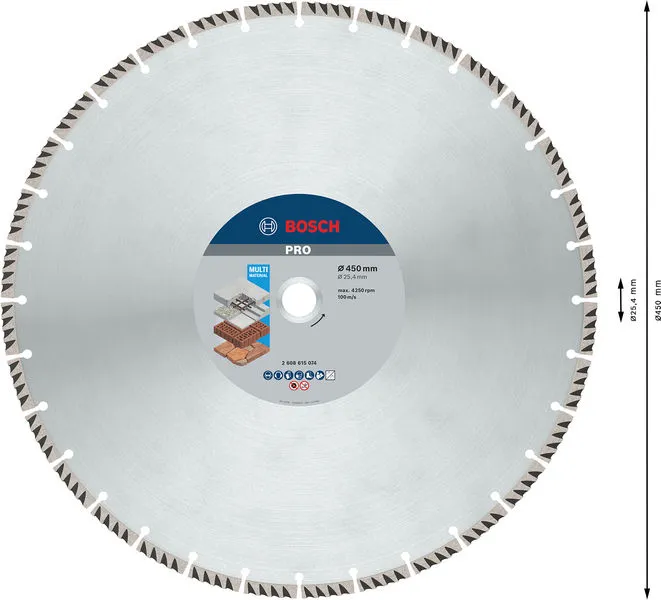 PRO Multi Material dijamantska rezna ploča 450×25,4 mm 2608615074