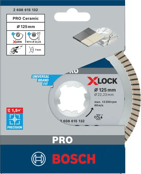 PRO Ceramic X-Lock dijamantska rezna ploča 125×22,23 mm, 22,23 mm 2608615132