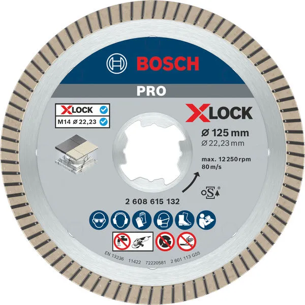 Bosch PRO Ceramic X-Lock dijamantska rezna ploča 125×22,23 mm, 22,23 mm 2608615132