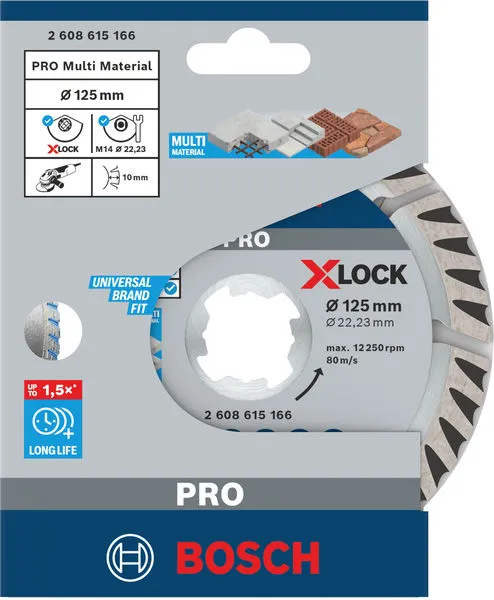 PRO Multi Material dijamantska ploča 125 x 22,23 mm, X-Lock 2608615166
