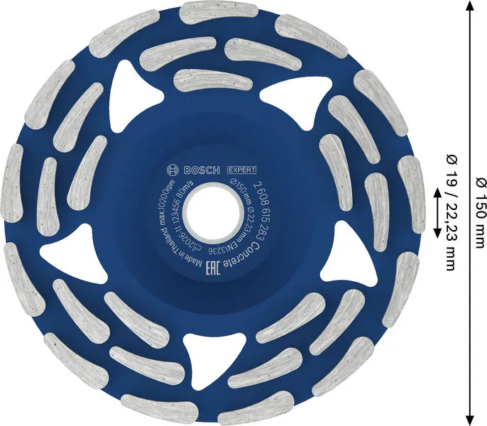 EXPERT Concrete dijamantska glava za brušenje, 150 x 19/22,23 x 5 mm 2608615283