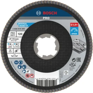 Bosch PRO X571 lamelna brusna ploča pod uglom 115 mm, G120, X-Lock 2608619200
