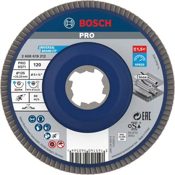 Bosch PRO X571 lamelna brusna ploča ravan 125 mm, G120, X-Lock 2608619212