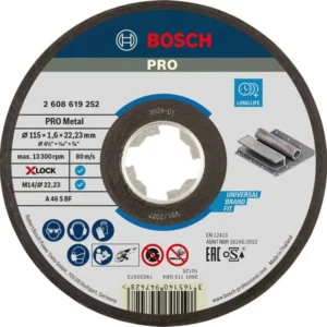 Bosch PRO Metal lepljena rezna ploča 115×1,6×22,23 mm, X-Lock 2608619252