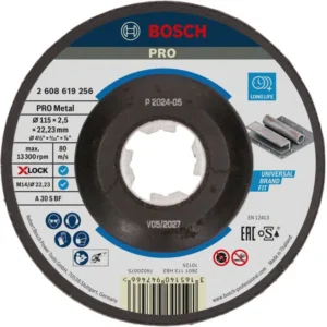 Bosch PRO Metal lepljena rezna ploča 115×2,5×22,23 mm, X-Lock, sa uvučenim centrom 2608619256