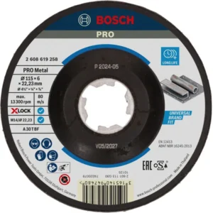 Bosch PRO Metal lepljena brusna ploča 115×6×22,23 mm, X-Lock 2608619258
