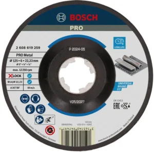 Bosch PRO Metal lepljena brusna ploča 125×6×22,23 mm, X-Lock 2608619259