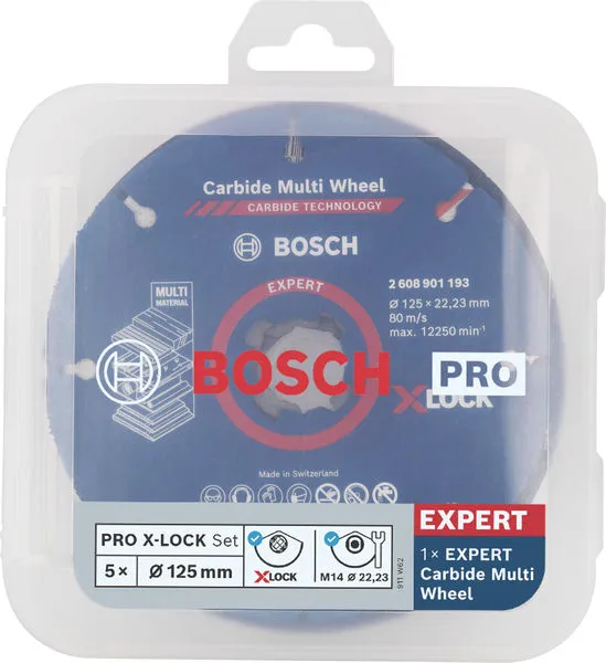 PRO Cutting and Grinding set 125×1×22,23 mm, X-Lock, 5 kom 2608619374
