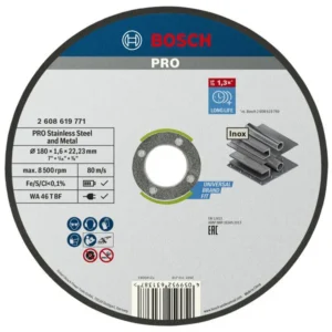 Bosch PRO Stainless Steel and Metal lepljena rezna ploča 180×1,6×22,23 mm, ravna 2608619771