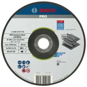 Bosch PRO Stainless Steel and Metal lepljena rezna ploča 180×1,6×22,23 mm, sa uvučenim centrom 2608619772