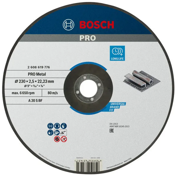 Bosch PRO Metal lepljena rezna ploča 230×2,5×22,23 mm 2608619776