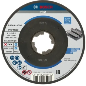 Bosch PRO Metal lepljena rezna ploča 115×2,5×22,23 mm, X-Lock, sa uvučenim centrom 2608619781