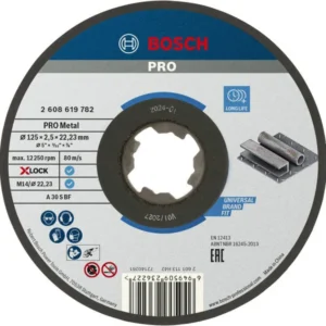 Bosch PRO Metal lepljena rezna ploča 125×2,5×22,23 mm, X-Lock, ravna 2608619782