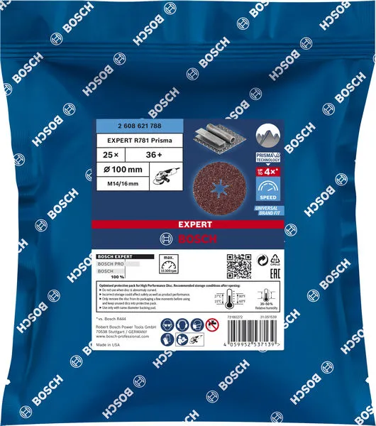EXPERT R781 Prisma Ceramic Fiber disk od 100 mm, 16 mm, G 36 2608621788