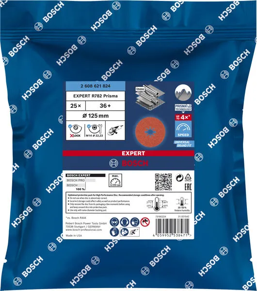 EXPERT R782 Prisma Ceramic X-LOCK Fiber disk od 125 mm, 22,23 mm, G 36 2608621824