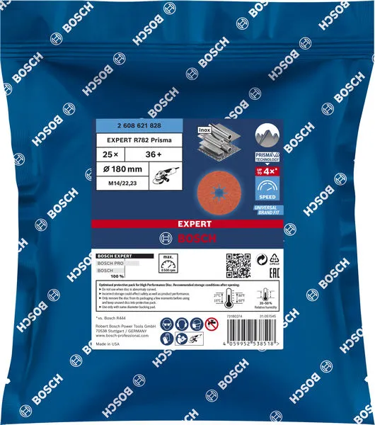 EXPERT R782 Prisma Ceramic Fiber disk od 180 mm, 22,23 mm, G 36 2608621828