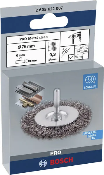PRO Metal clean žičana četka, ravni prihvat, 75×0,3 mm 2608622007