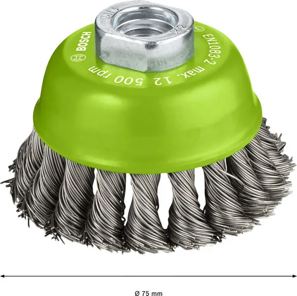 PRO Stainless Steel heavy lončasta četka 75×0,5 mm, sa navojem 2608622060