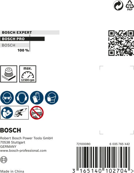 PRO Metal clean lončasta četka 75 x 0,3 mm, navoj 2608622062