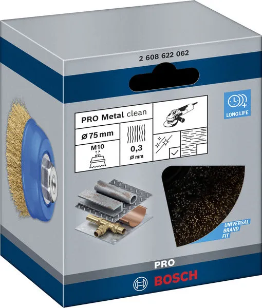 PRO Metal clean lončasta četka 75 x 0,3 mm, navoj 2608622062