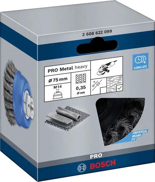 PRO Metal heavy lončasta četka 75×0,35 mm, sa navojem 2608622099