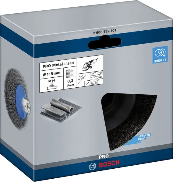 PRO Metal clean oborena četka 115×0,3 mm, sa navojem 2608622101