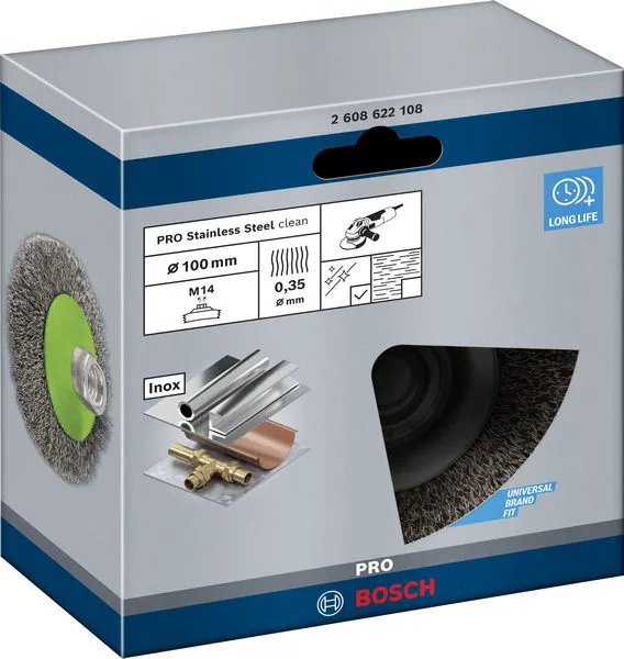 PRO Stainless Steel clean oborena četka 100×0,35 mm, sa navojem 2608622108