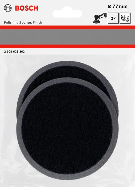 Sunđer za poliranje, 77 mm, završna obrada, 2 dela 2608623362