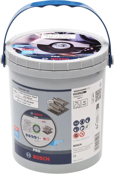 Bosch PRO Stainless Steel and Metal Bonded rezna ploča, 115×1×22,23 mm, ravna, 100 kom. 2608626112