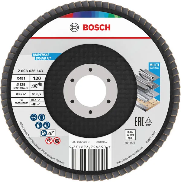 Bosch X451 lamelna brusna ploča, 125×22,23 mm, G120, T29, 60 delova 2608626143