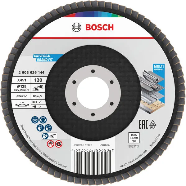 Bosch X451 lamelna brusna ploča, 125×22,23 mm, G120, T29, 15 delova 2608626144
