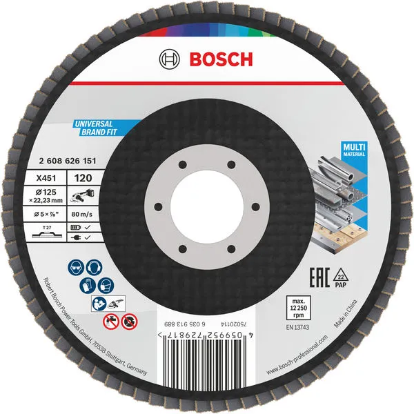 Bosch X451 lamelna brusna ploča, 125×22,23 mm, G120, T27, 60 delova 2608626151