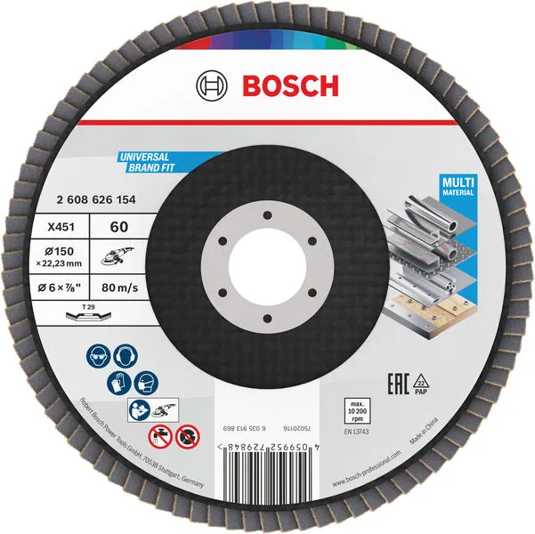 Bosch X451 lamelna brusna ploča, 150×22,23 mm, G60, T29, 15 delova 2608626154