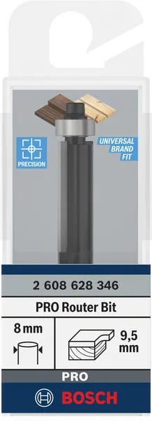 PRO glodalo za glodanje u ravni sa ležajevima na dnu Ø 9,5×L 25,4, prihvat 8 mm 2608628346