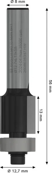 PRO glodalo za glodanje u ravni sa ležajevima na dnu Ø 12,7×L 13, prihvat 8 mm 2608628347