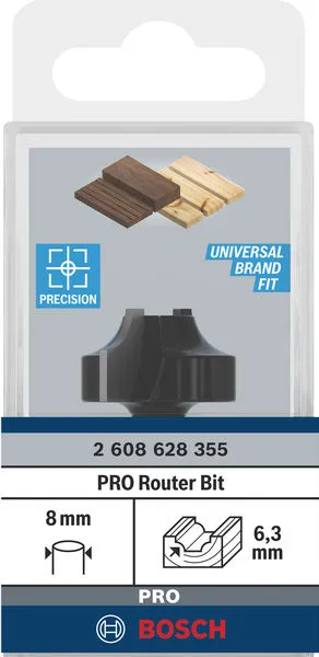 PRO ovolo glodalo R 6,3, prihvat 8 mm 2608628355