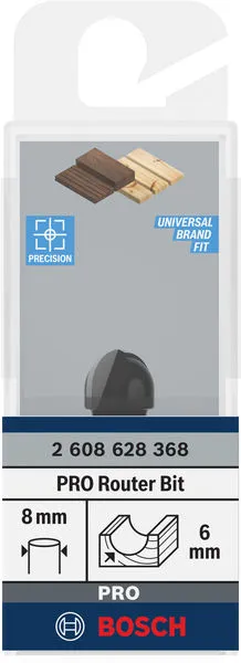 PRO glodalo za poluokrugle kanale R 6, prihvat 8 mm 2608628368