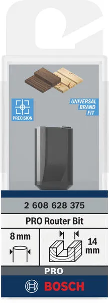PRO ravno glodalo dva žleba Ø 14×L 19,6, prihvat 8 mm 2608628375