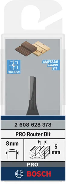 PRO ravno glodalo jedan žleb Ø 5×L 12,7, prihvat 8 mm 2608628378