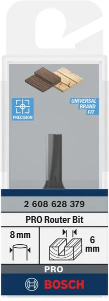 PRO ravno glodalo dva žleba Ø 6×L 15,7, prihvat 8 mm 2608628379