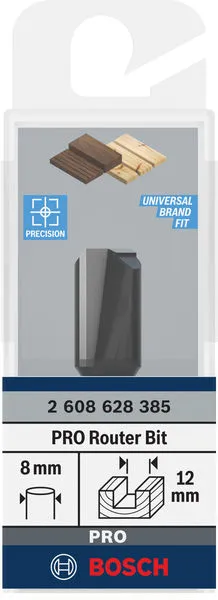 PRO ravno glodalo dva žleba Ø 12×L 19,6, prihvat 8 mm 2608628385