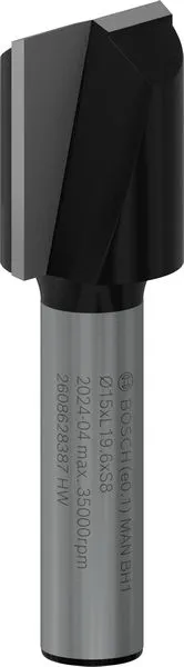 Bosch PRO ravno glodalo dva žleba Ø 15×L 19,6, prihvat 8 mm 2608628387