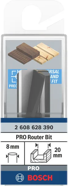 PRO ravno glodalo dva žleba Ø 20×L 24,6, prihvat 8 mm 2608628390