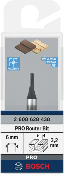 PRO ravno glodalo, jedan žleb, Ø 3,2×L 7,7, prihvat 6 mm 2608628438