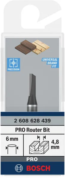 PRO ravno glodalo, jedan žleb, Ø 4,8×L 12,4, prihvat 6 mm 2608628439