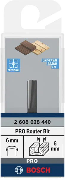 PRO ravno glodalo, dva žleba, Ø 6×L 15,7, prihvat 6 mm 2608628440