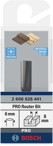 PRO ravno glodalo, dva žleba, Ø 8×L 19,6, prihvat 6 mm 2608628441