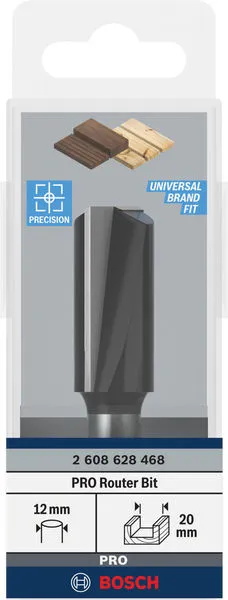 PRO ravno glodalo dva žleba Ø 20×L 40, prihvat 12 mm 2608628468
