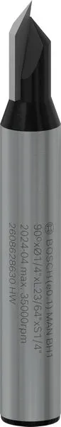 Bosch PRO glodalo za V-kanale, 90°×Ø 1/4", prihvat 1/4" 2608628630